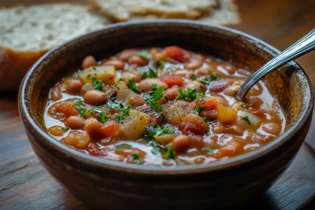 Delicious baked beans recipe served in a classic dish.