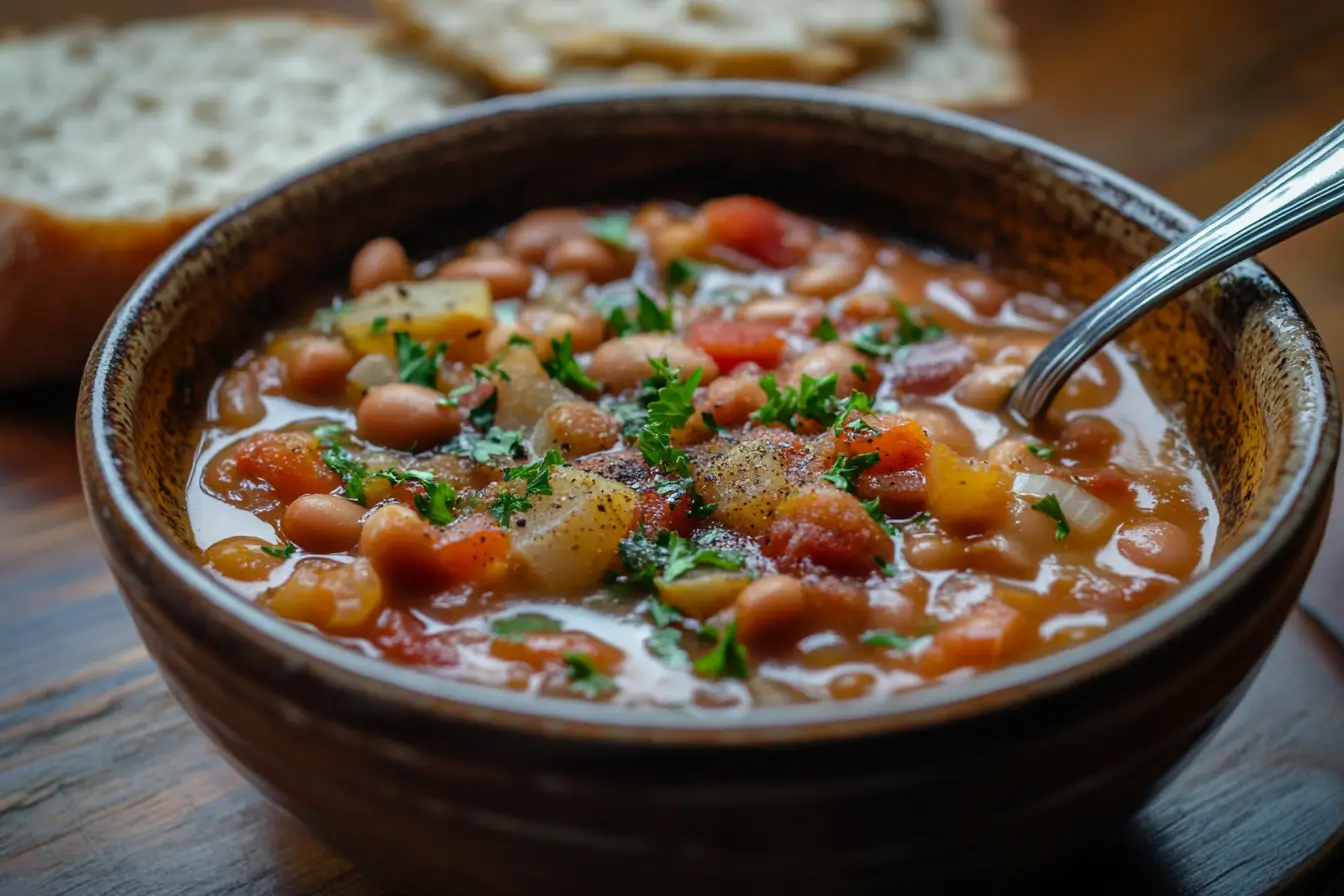 Delicious baked beans recipe served in a classic dish.