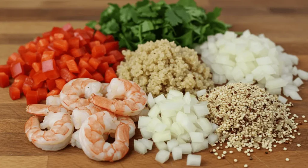 Ingredients for a Shrimp Bowl Recipe