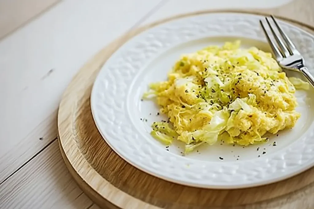 Scrambled eggs with cabbage, a simple and healthy cabbage egg recipe